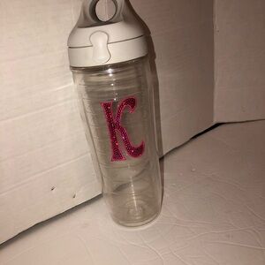𝅺Tervis Water Bottle Sparkle monogram Letter K 24oz